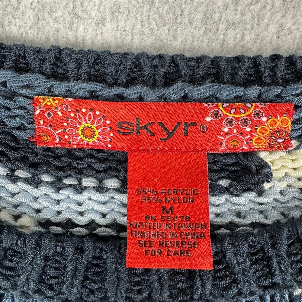Vintage Skyr Sweater Womens Size M Striped Chunky Knit - Picture 5 of 12